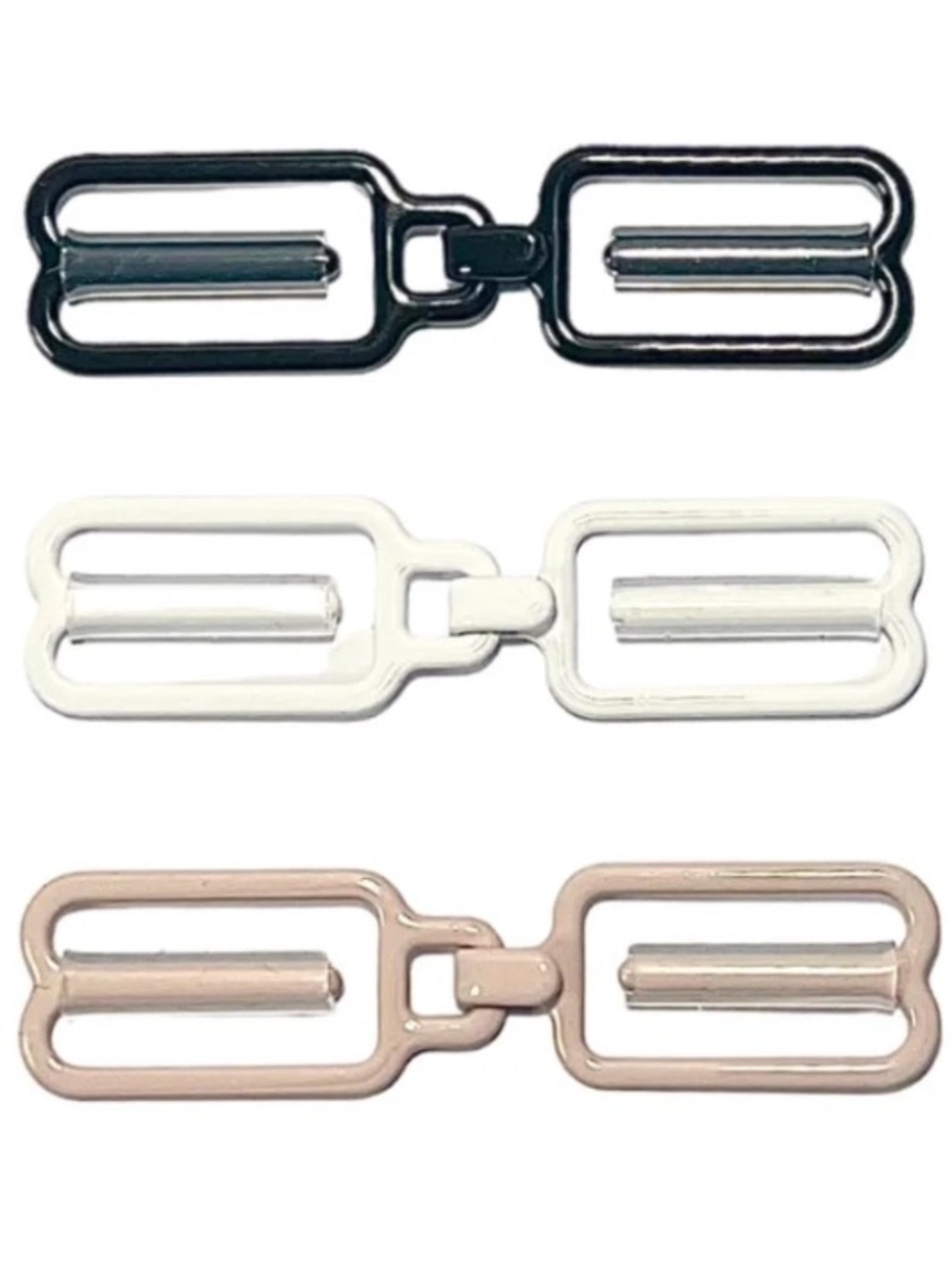 The Good Hook 3-Pack Metal Racerback Bra Converter Clips (Black/White/Beige)
